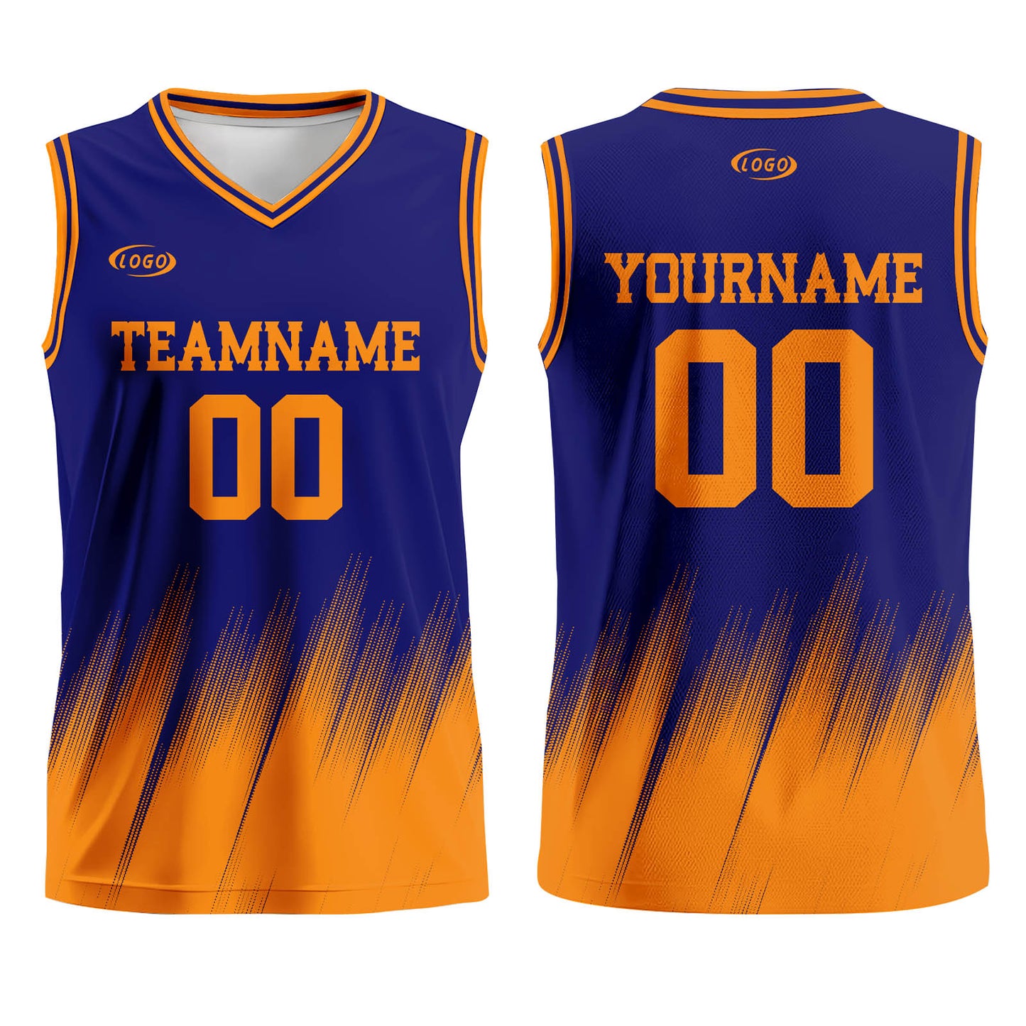 Custom Blue Orange Basketball Jersey Uniform Suit Printed Your Logo Name Number