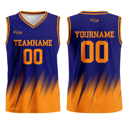 Custom Blue Orange Basketball Jersey Uniform Suit Printed Your Logo Name Number