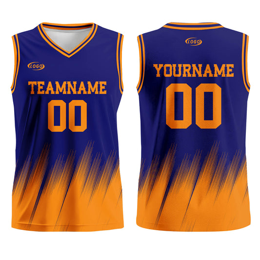 Custom Blue Orange Basketball Jersey Uniform Suit Printed Your Logo Name Number