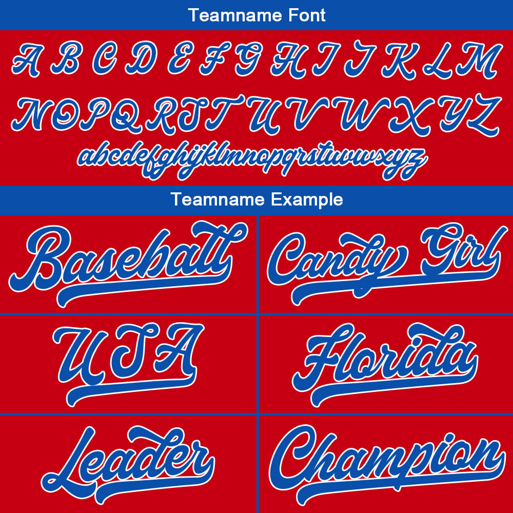 Custom Baseball Jersey Stitched Design Personalized Hip Hop Baseball Shirts Red-Royal