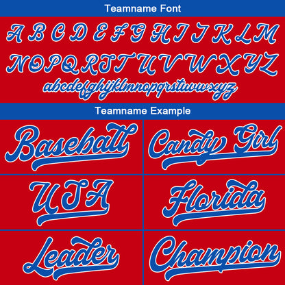 Custom Baseball Jersey Stitched Design Personalized Hip Hop Baseball Shirts Red-Royal