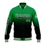 Custom Gradient Varsity Jacket Letterman jacket for Men, Women and Youth Green Black