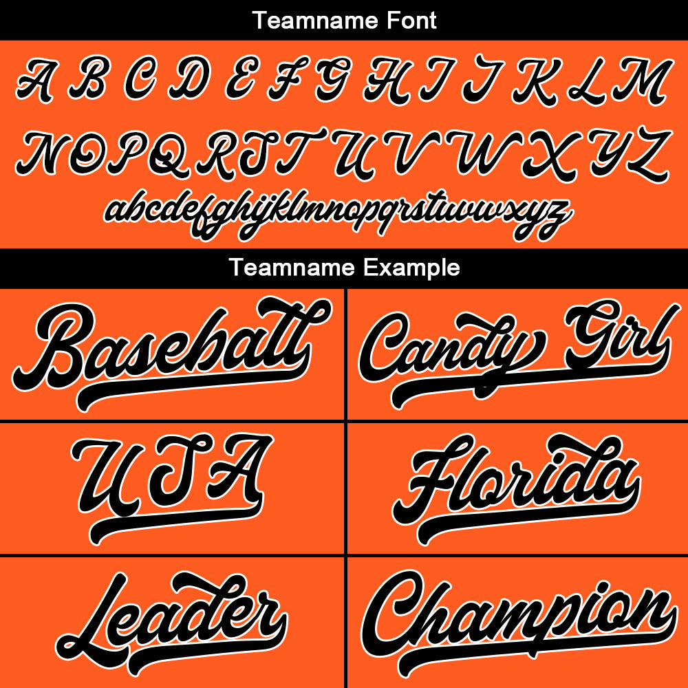 Custom Baseball Jersey Stitched Design Personalized Hip Hop Baseball Shirts Orange-Black