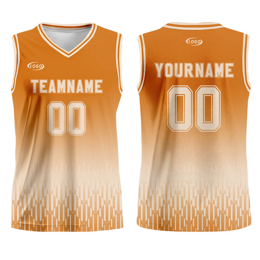 Custom Orange Off-White Gradient Basketball Jersey Uniform Suit Printed Your Logo Name Number