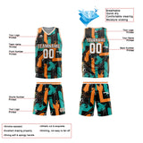 Custom Aqua Orange Basketball Jersey Uniform Suit Printed Your Logo Name Number