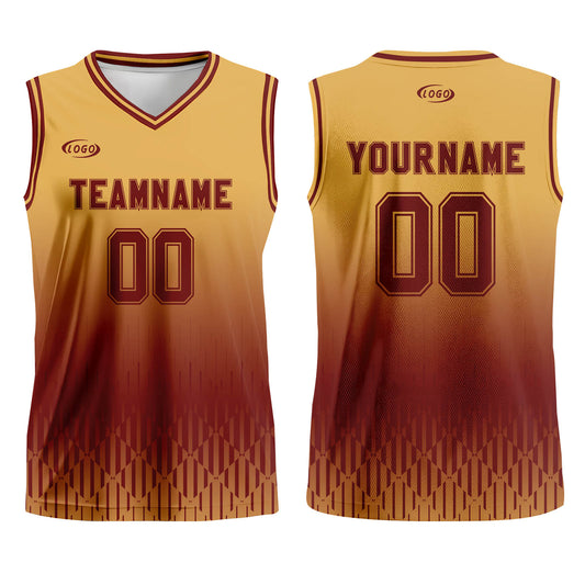 Custom Brown Gradient Basketball Jersey Uniform Suit Printed Your Logo Name Number