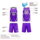 Custom Violet White Reversible Basketball Jersey Uniform Suit Printed Your Logo Name Number