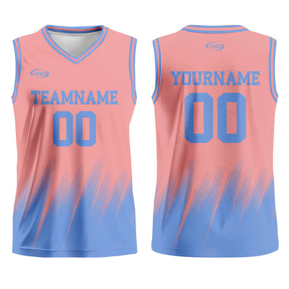 Custom Pink Blue Basketball Jersey Uniform Suit Printed Your Logo Name Number