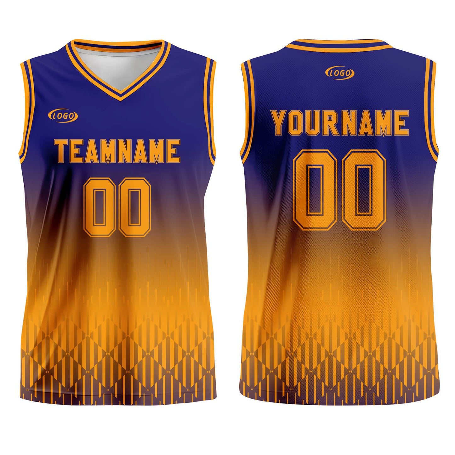 Custom Blue Yellow Gradient Basketball Jersey Uniform Suit Printed Your Logo Name Number