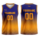 Custom Blue Yellow Gradient Basketball Jersey Uniform Suit Printed Your Logo Name Number