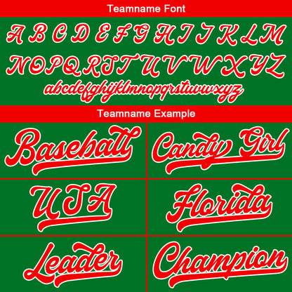 Custom Baseball Jersey Stitched Design Personalized Hip Hop Baseball Shirts Kelly Green-Red