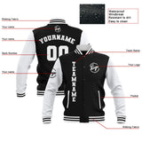 Custom Black White Waterproof Varsity Jackets Personalized Stitched Name Number Logo to Letterman Jackets