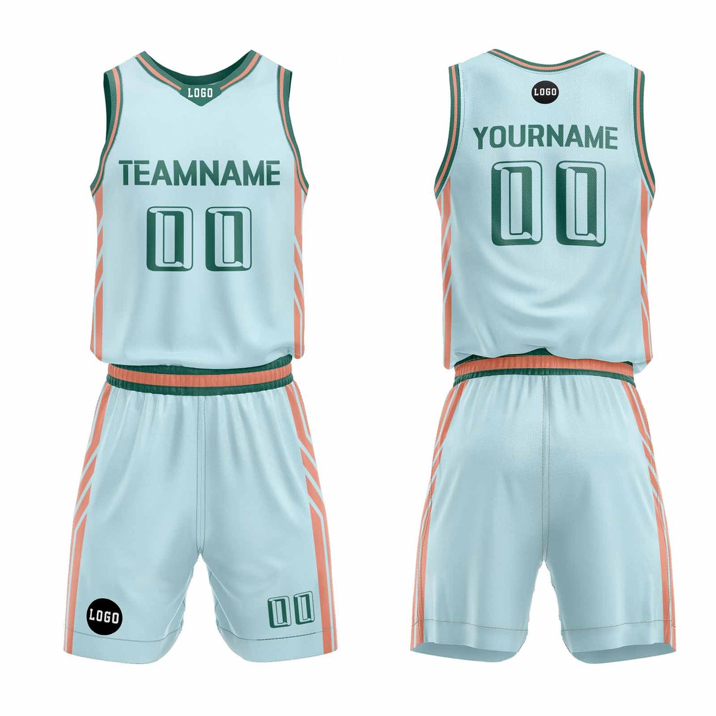 Custom Tiffany Blue Basketball Jersey Uniform Suit Printed Your Logo Name Number