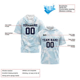 Custom Light Blue Short Sleeve Hoodies for Men Women Shirts with Hoods Printed Name Logo
