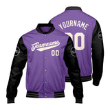 Custom Purple Black Varsity Jackets for Men Women Youth Personalized Letterman Jackets