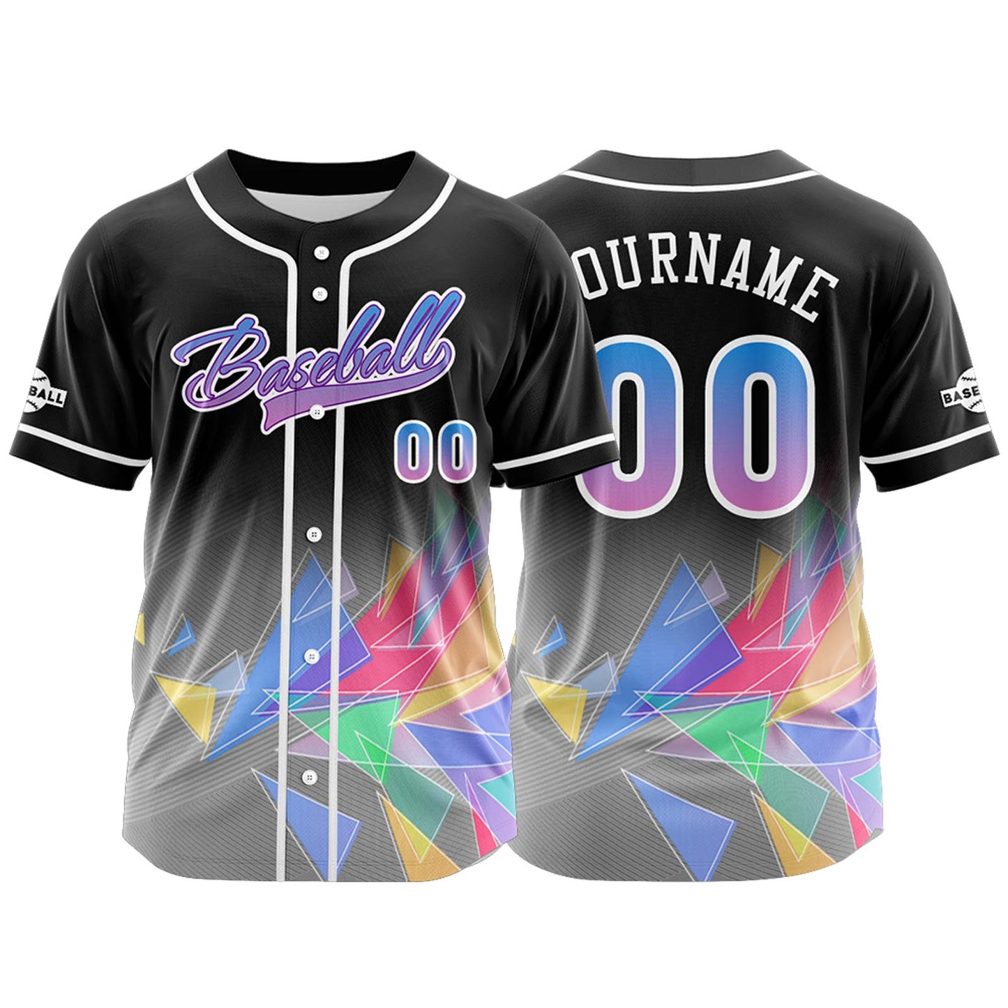 Custom Black Button Down Baseball Jersey for Men Women Adult Youth Print Name Number Logo