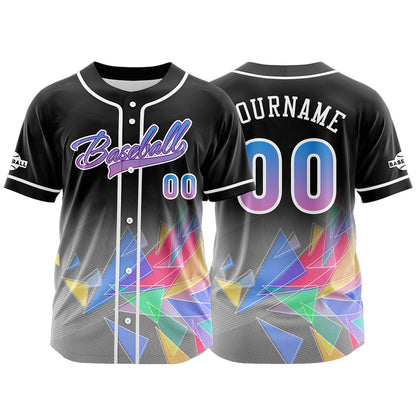 Custom Black Button Down Baseball Jersey for Men Women Adult Youth Print Name Number Logo