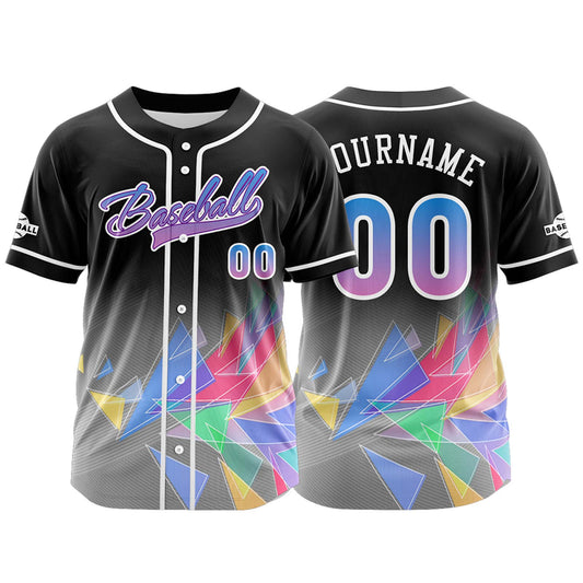 Custom Black Button Down Baseball Jersey for Men Women Adult Youth Print Name Number Logo