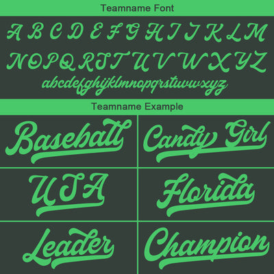 Custom Baseball Jersey Stitched Design Personalized Hip Hop Baseball Shirts Dark Gray-Green