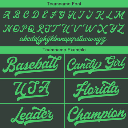 Custom Baseball Jersey Stitched Design Personalized Hip Hop Baseball Shirts Dark Gray-Green