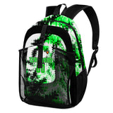 Customize Green White Sports Backpacks Featuring Personalized Names, Numbers and Logos