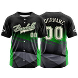 Custom Green Button Down Baseball Jersey for Men Women Adult Youth Print Name Number Logo