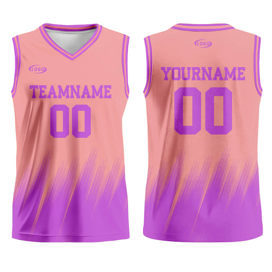Custom Pink Purple Basketball Jersey Uniform Suit Printed Your Logo Name Number
