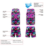 Custom Pink Blue Reversible Basketball Suit for Adults and Kids Personalized Jersey