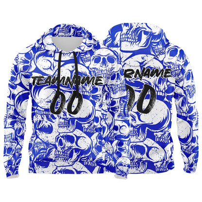 Custom Sweatshirt Hoodie For Man Woman Girl Boy Print Your Logo Name Number Royal&White