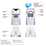 Custom White Purple Pink Reversible Basketball Suit for Adults and Kids Personalized Jersey