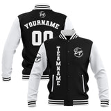 Custom Black White Waterproof Varsity Jackets Personalized Stitched Name Number Logo to Letterman Jackets