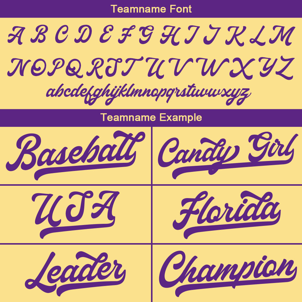 Custom Baseball Jersey Stitched Design Personalized Hip Hop Baseball Shirts Gold-Purple