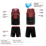 Custom Black Red Basketball Jersey Uniform Suit Printed Your Logo Name Number