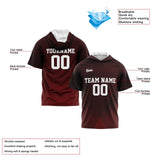 Custom Dark Red Short Sleeve Hoodies for Men Women Shirts with Hoods Printed Name Logo