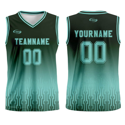 Custom Olive Green Blue Gradient Basketball Jersey Uniform Suit Printed Your Logo Name Number