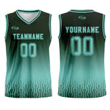 Custom Olive Green Blue Gradient Basketball Jersey Uniform Suit Printed Your Logo Name Number