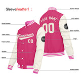Custom Pink Cream White Varsity Jackets for Men Women Youth Personalized Letterman Jackets