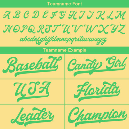 Custom Baseball Jersey Stitched Design Personalized Hip Hop Baseball Shirts Gold-Green