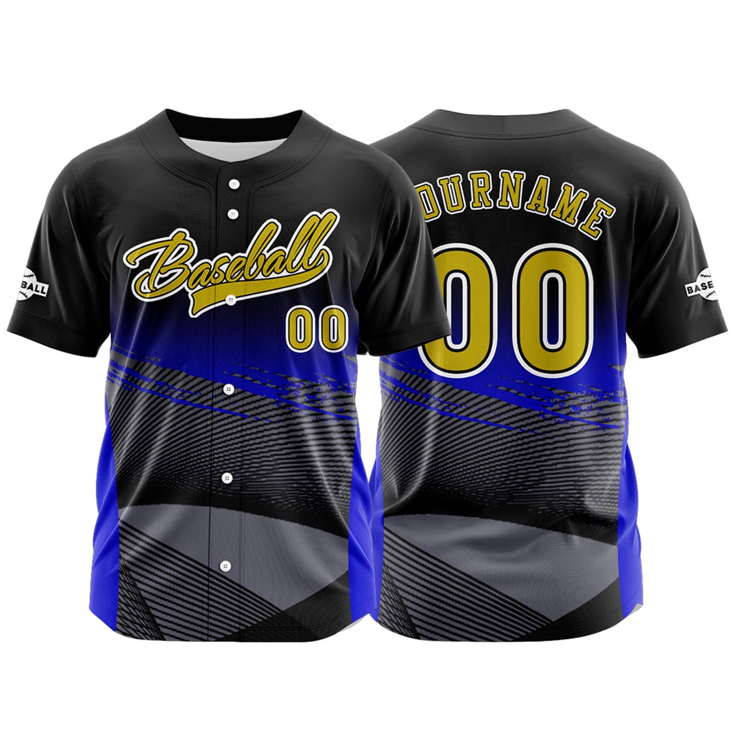 Custom Blue Button Down Baseball Jersey for Men Women Adult Youth Print Name Number Logo