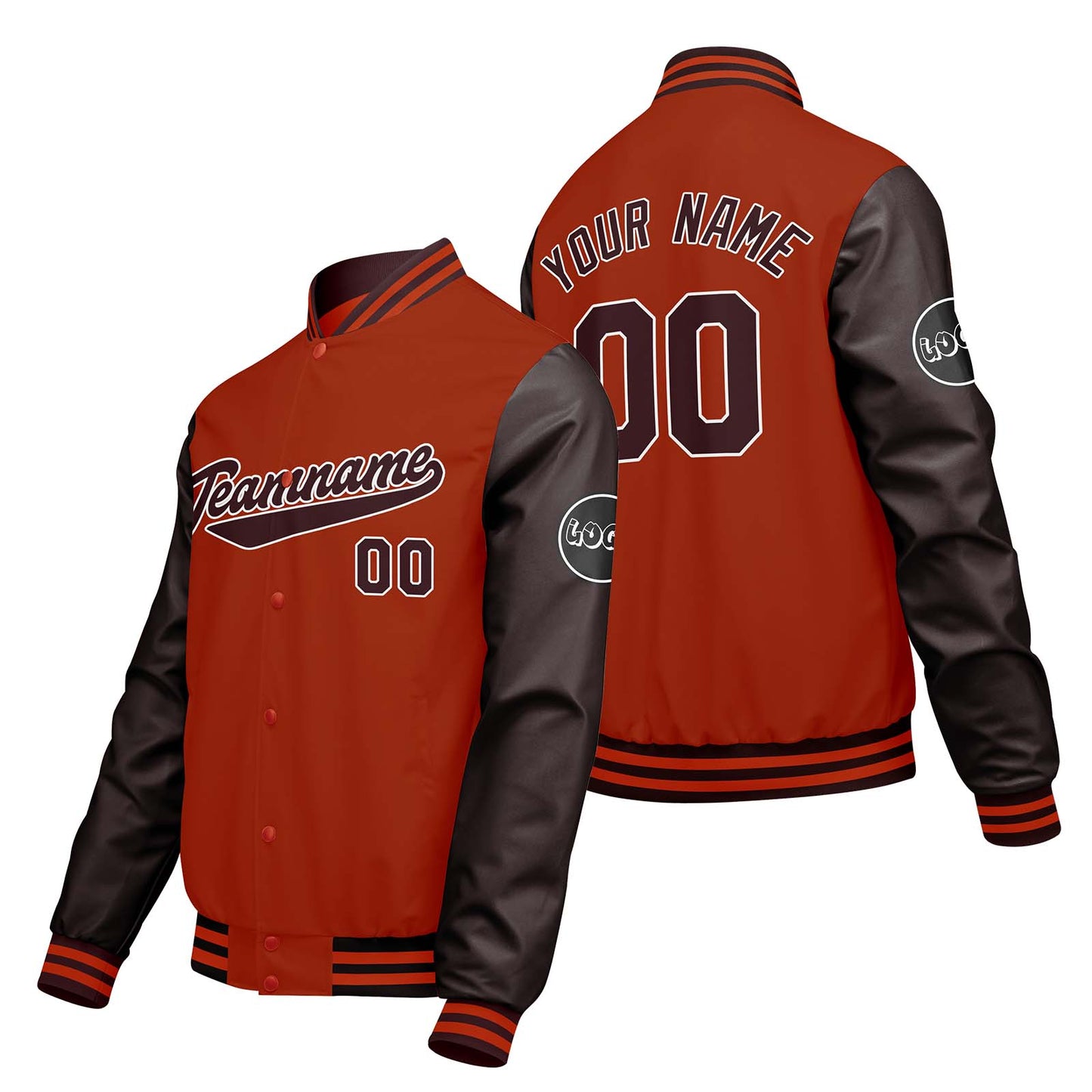 Custom Orange Brown Varsity Jackets for Men Women Youth Personalized Letterman Jackets