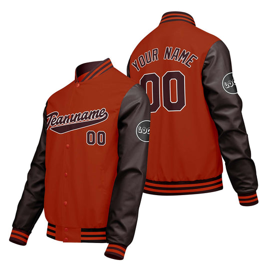Custom Orange Brown Varsity Jackets for Men Women Youth Personalized Letterman Jackets