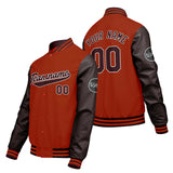 Custom Orange Brown Varsity Jackets for Men Women Youth Personalized Letterman Jackets