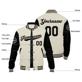 Custom Varsity Jacket Letterman jacket for Men, Women and Youth Black Cream