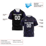 Custom Black Purple Short Sleeve Hoodies for Men Women Shirts with Hoods Printed Name Logo