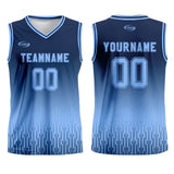 Custom Navy Light Blue Gradient Basketball Jersey Uniform Suit Printed Your Logo Name Number