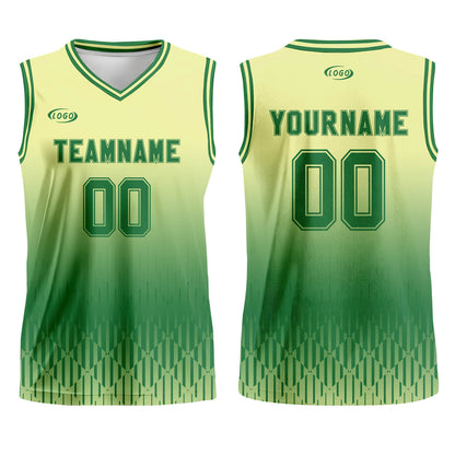 Custom Yellow Green Gradient Basketball Jersey Uniform Suit Printed Your Logo Name Number