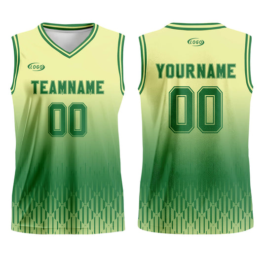 Custom Yellow Green Gradient Basketball Jersey Uniform Suit Printed Your Logo Name Number