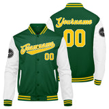 Custom Varsity Jacket Letterman jacket for Men, Women and Youth Green Yellow White