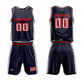 Custom Navy Red Basketball Jersey Uniform Suit Printed Your Logo Name Number