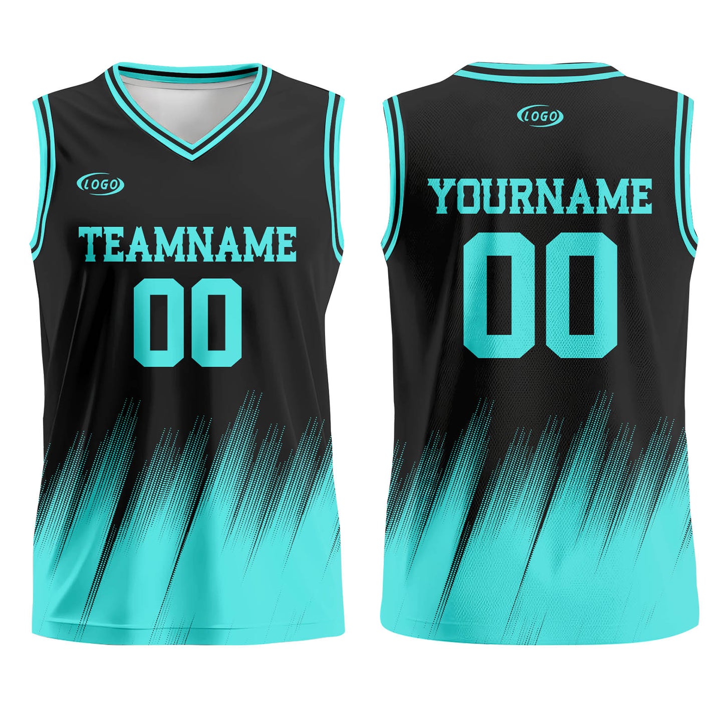 Custom Black Teal Basketball Jersey Uniform Suit Printed Your Logo Name Number